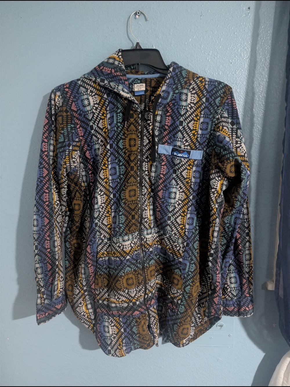 Kavu Hooded Zip Jacket - Multicolor Aztec Print - Picture 2 of 3